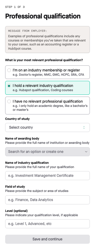 How to Complete a Professional Qualification Check3