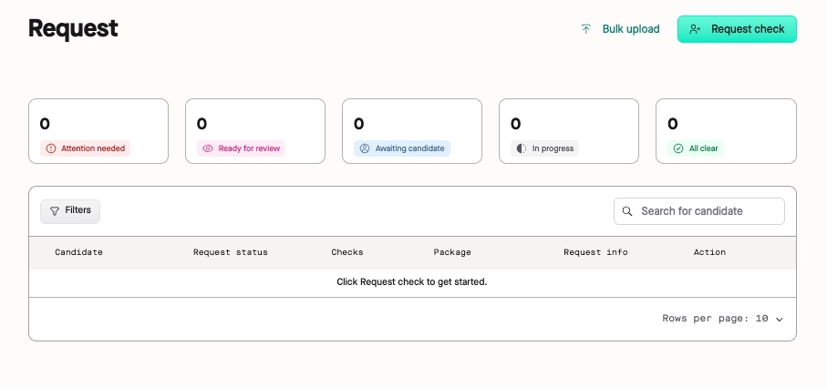 Request page