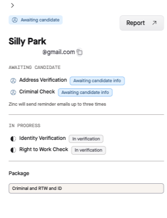 Viewing a Candidate's Details